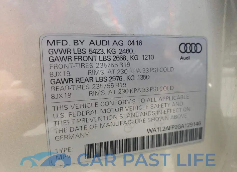 WA1L2AFP2GA129146# 13