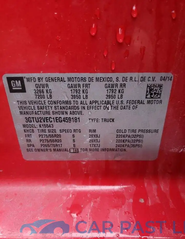 3GTU2VEC1EG459181# 12