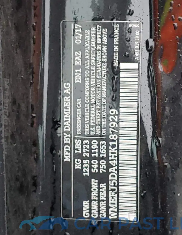 WMEFJ5DA4HK187929# 12