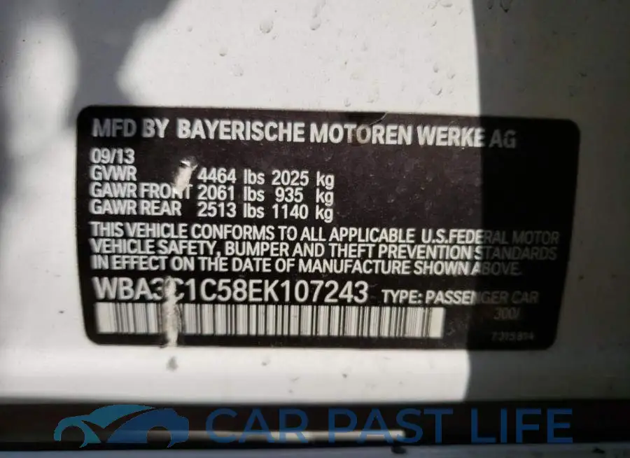 WBA3C1C58EK107243# 12