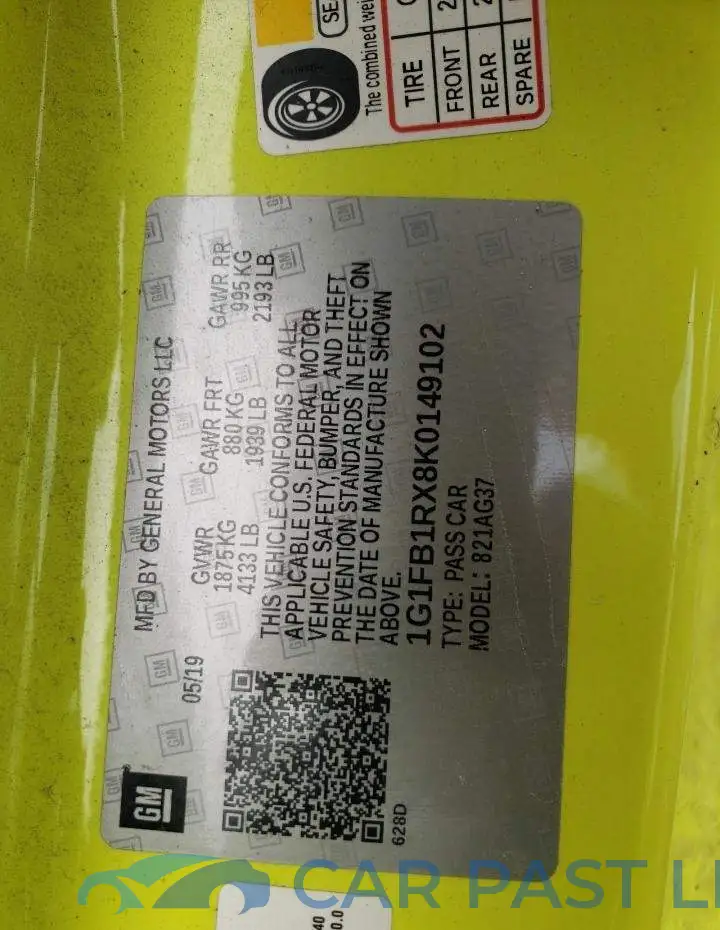 1G1FB1RX8K0149102# 12