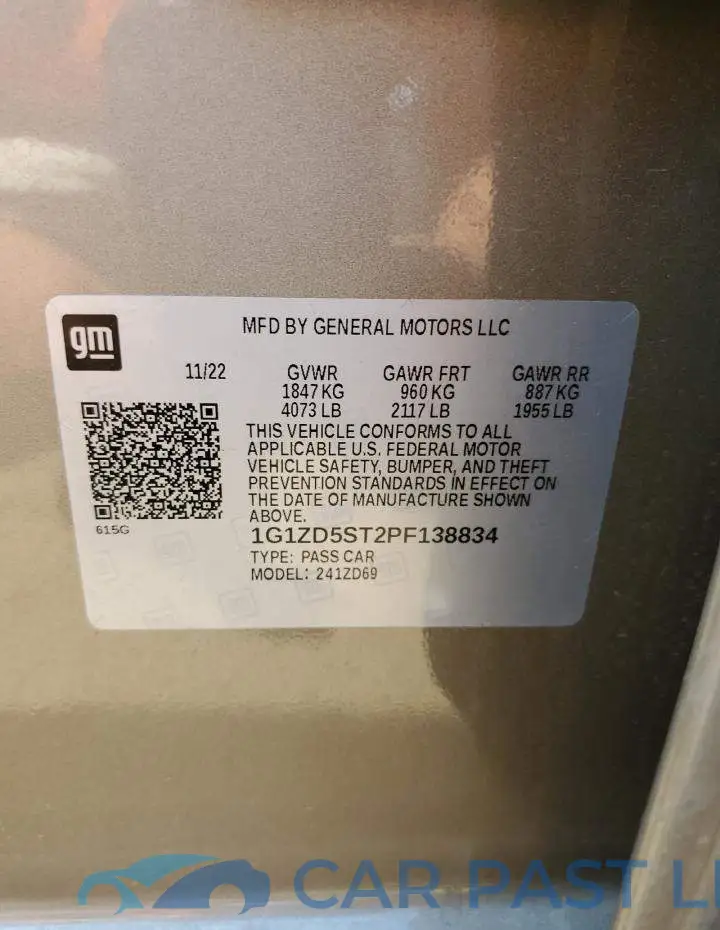 1G1ZD5ST2PF138834# 12
