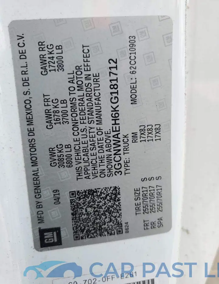 3GCNWAEH6KG181712# 12