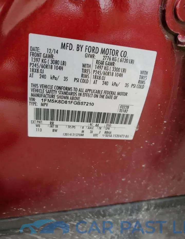 1FM5K8D81FGB57210# 13