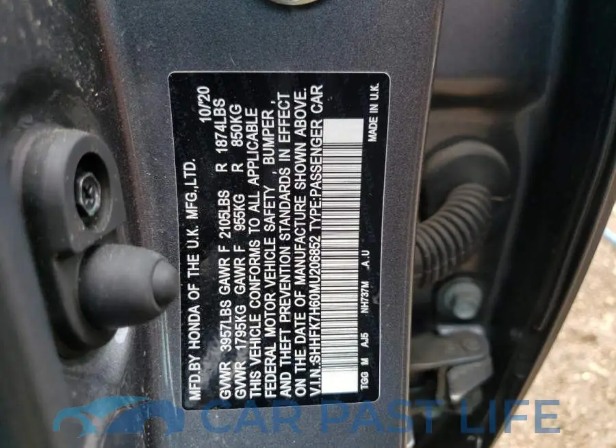 SHHFK7H60MU206852# 12