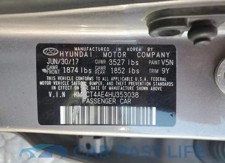 KMHCT4AE4HU353038# 12