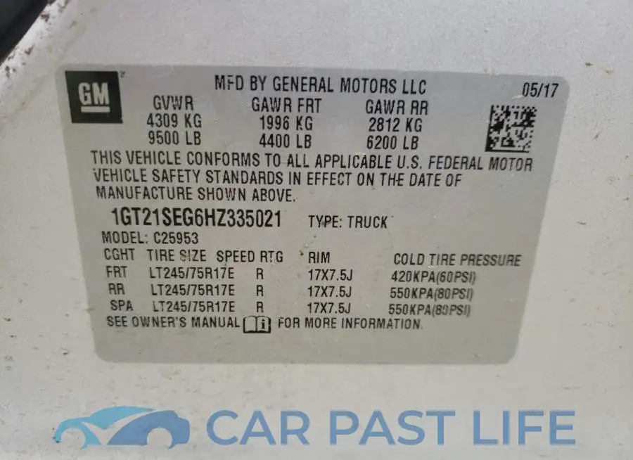 1GT21SEG6HZ335021# 13