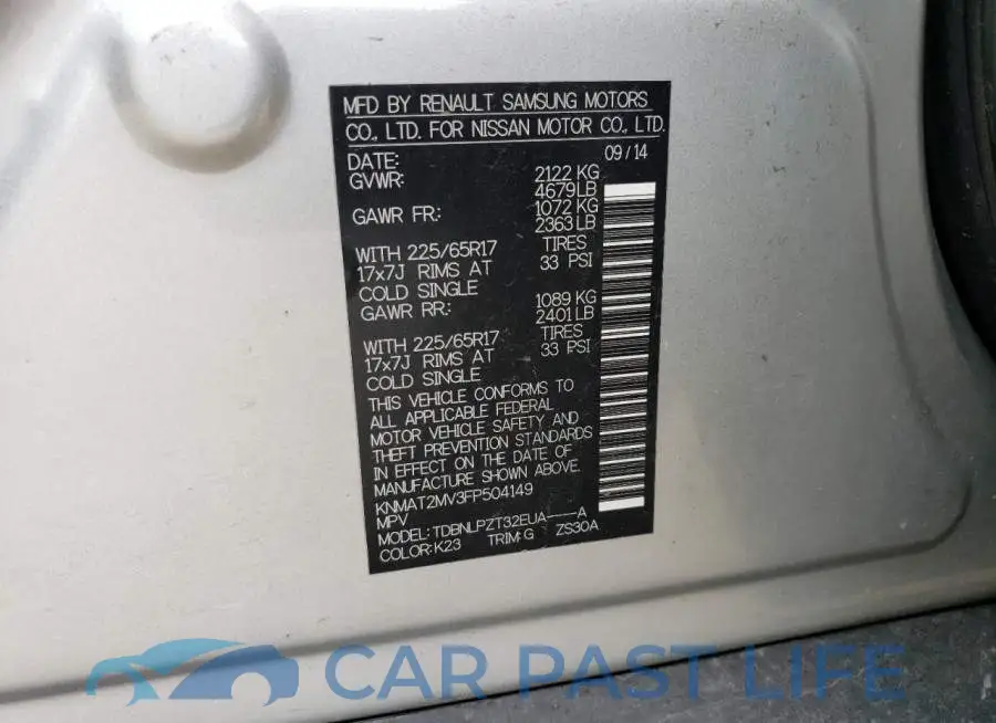 KNMAT2MV3FP504149# 13