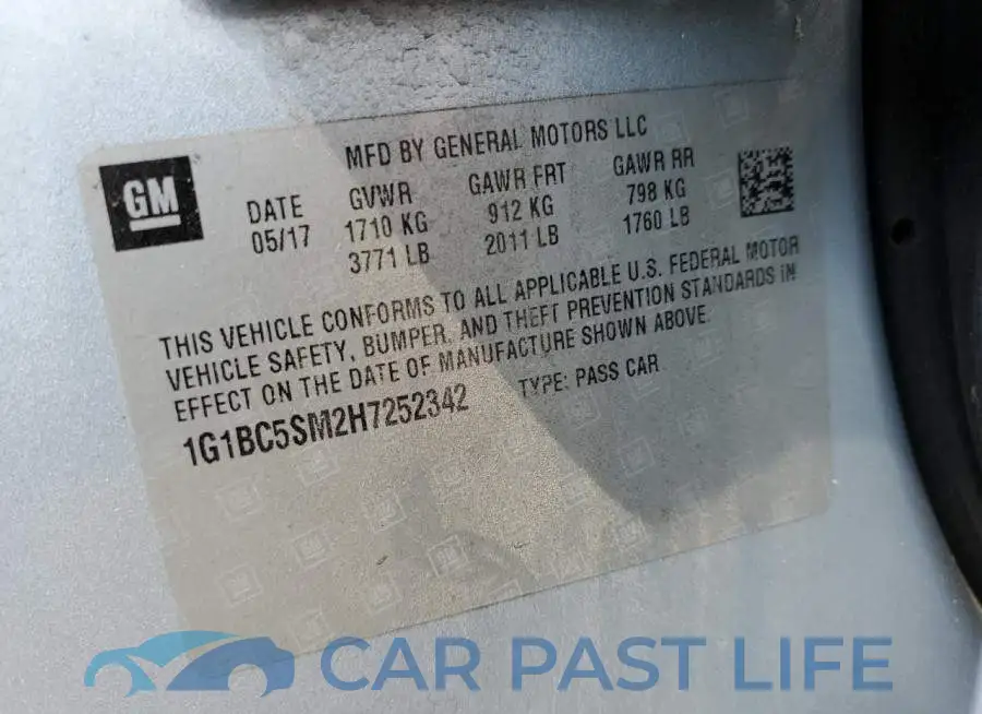1G1BC5SM2H7252342# 13