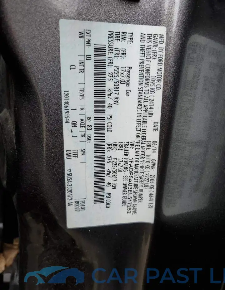 1FADP5AU3EL517252# 12