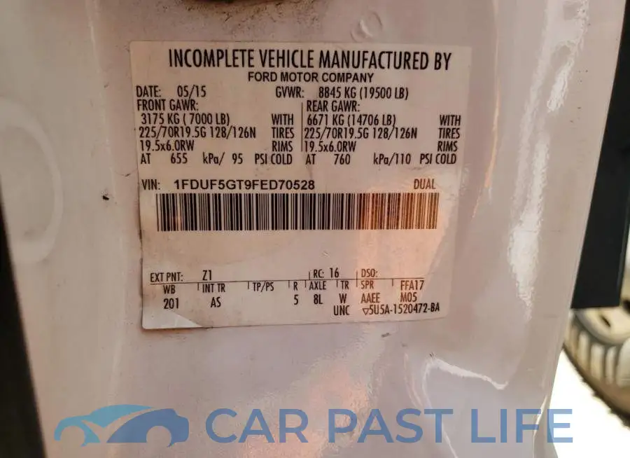 1FDUF5GT9FED70528# 12