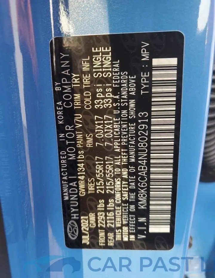 KM8K6CAB4NU802913# 13