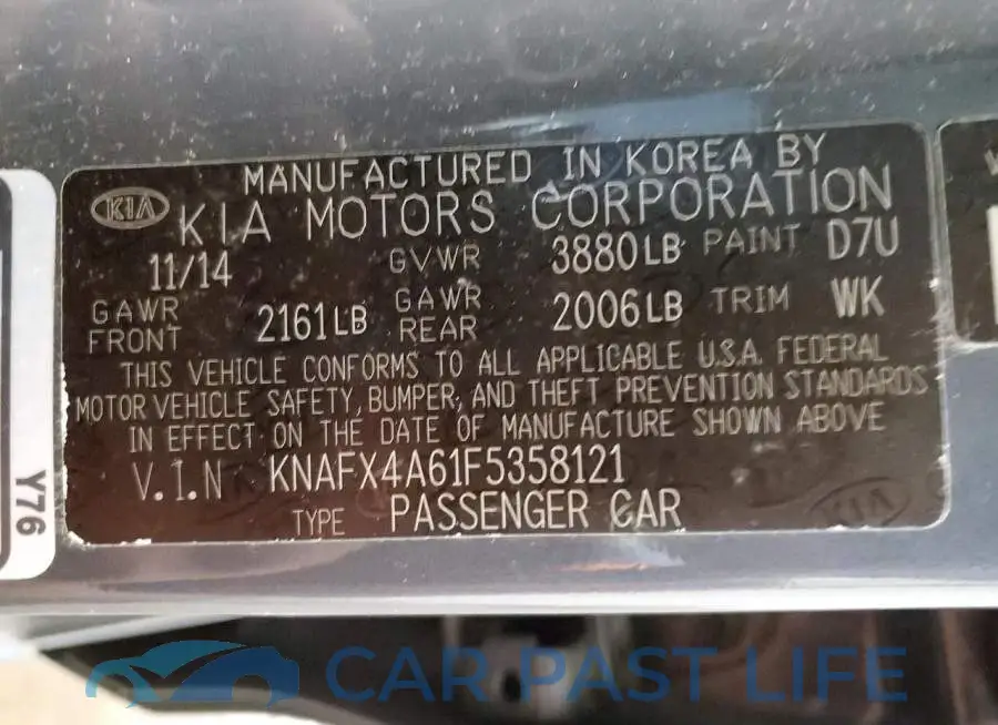 KNAFX4A61F5358121# 12
