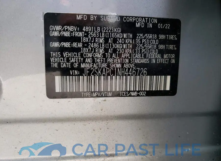 JF2SKAPC1NH446726# 14