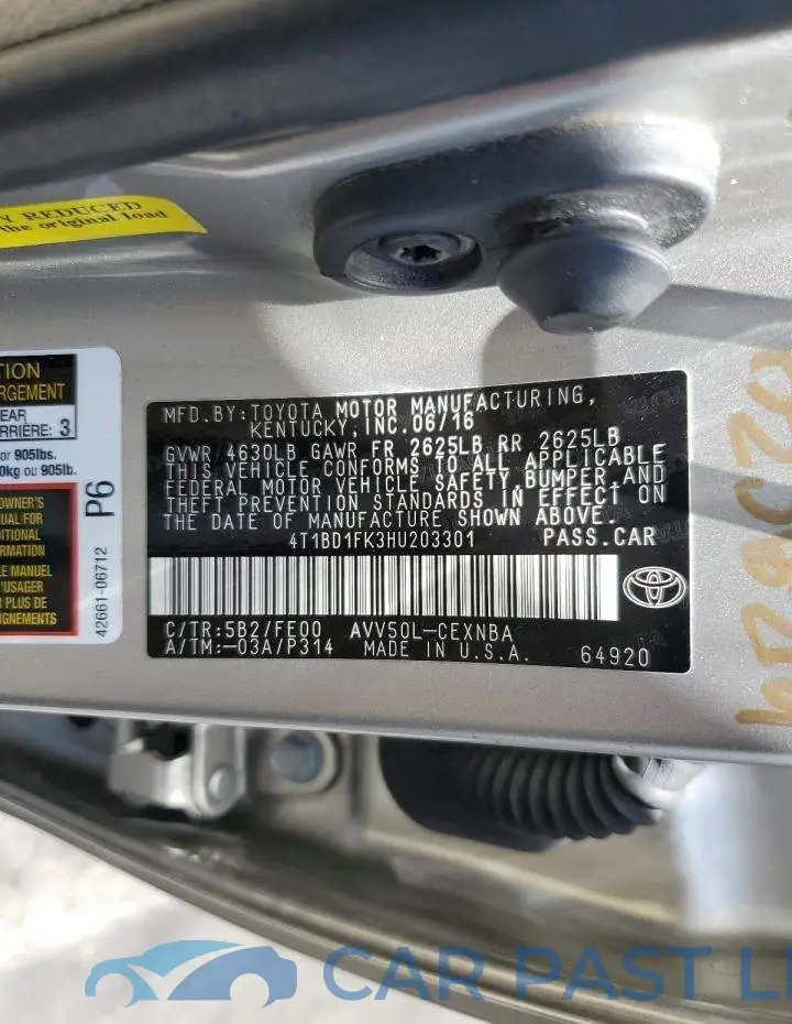 4T1BD1FK3HU203301# 12