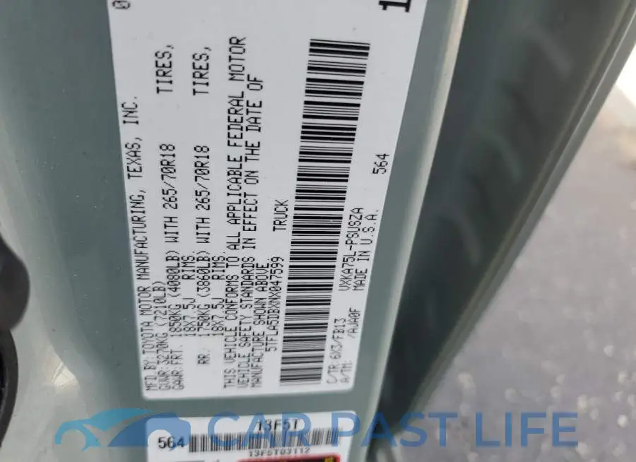 5TFLA5DBXNX047599# 12