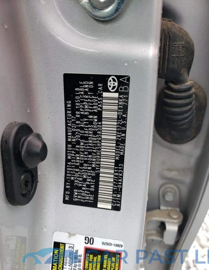 5YFBURHE5HP658304# 12