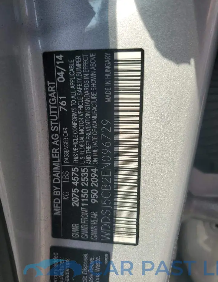 WDDSJ5CB2EN096729# 12
