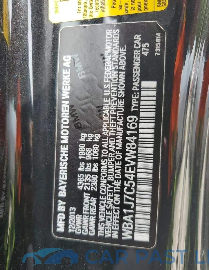 WBA1J7C54EVW84169# 12