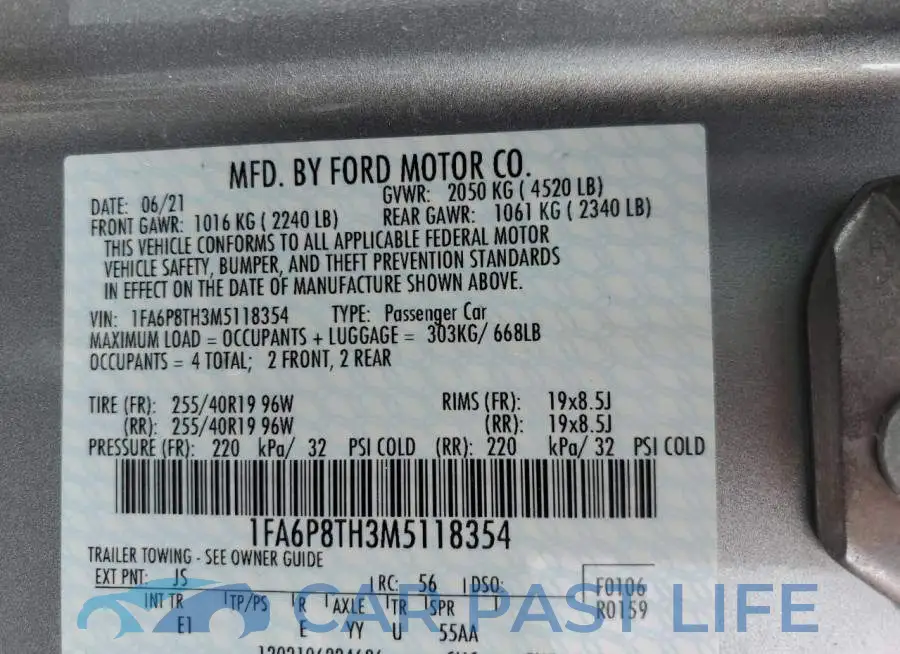 1FA6P8TH3M5118354# 12