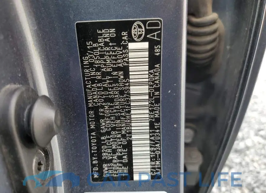 2T1BURHE1FC375945# 12