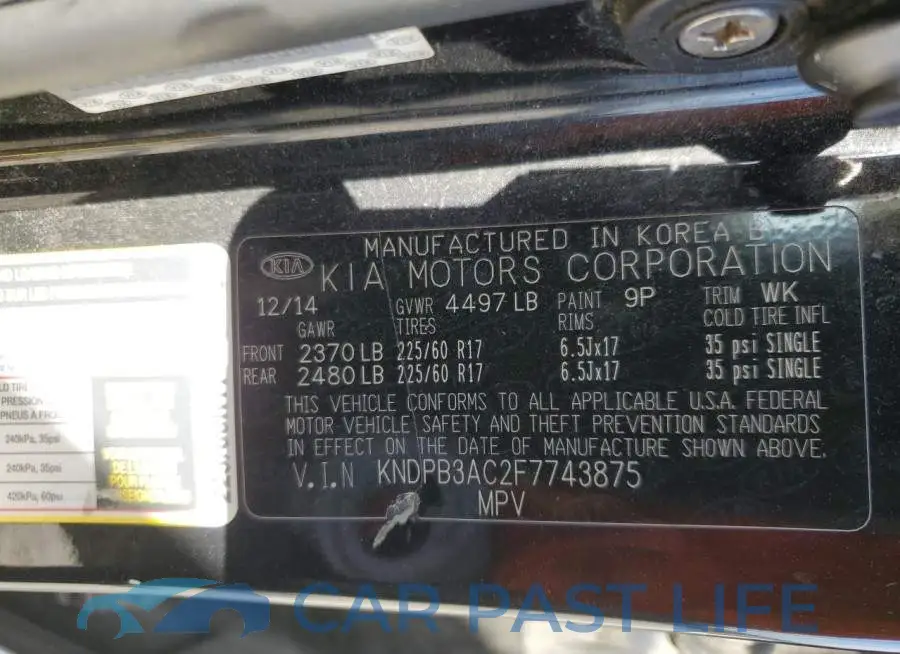 KNDPB3AC2F7743875# 12