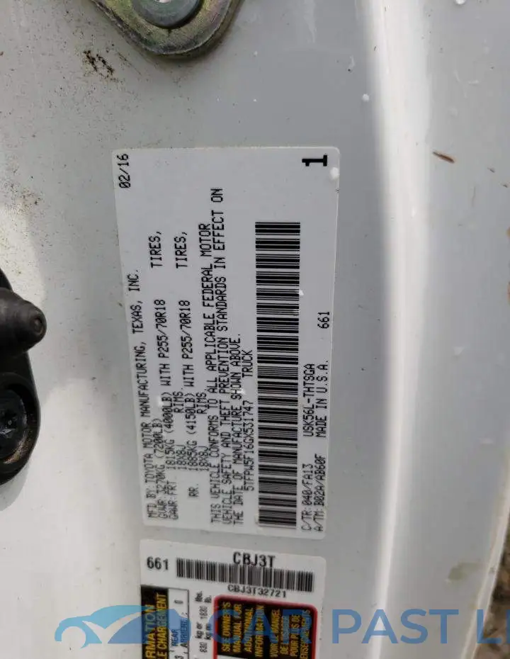 5TFPW5F16GX531747# 12