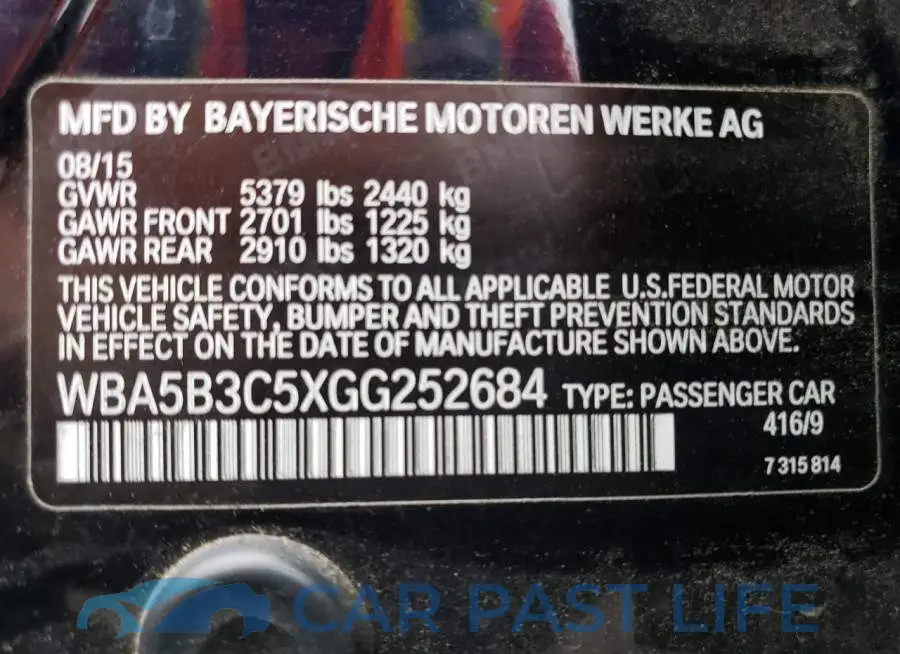 WBA5B3C5XGG252684# 12