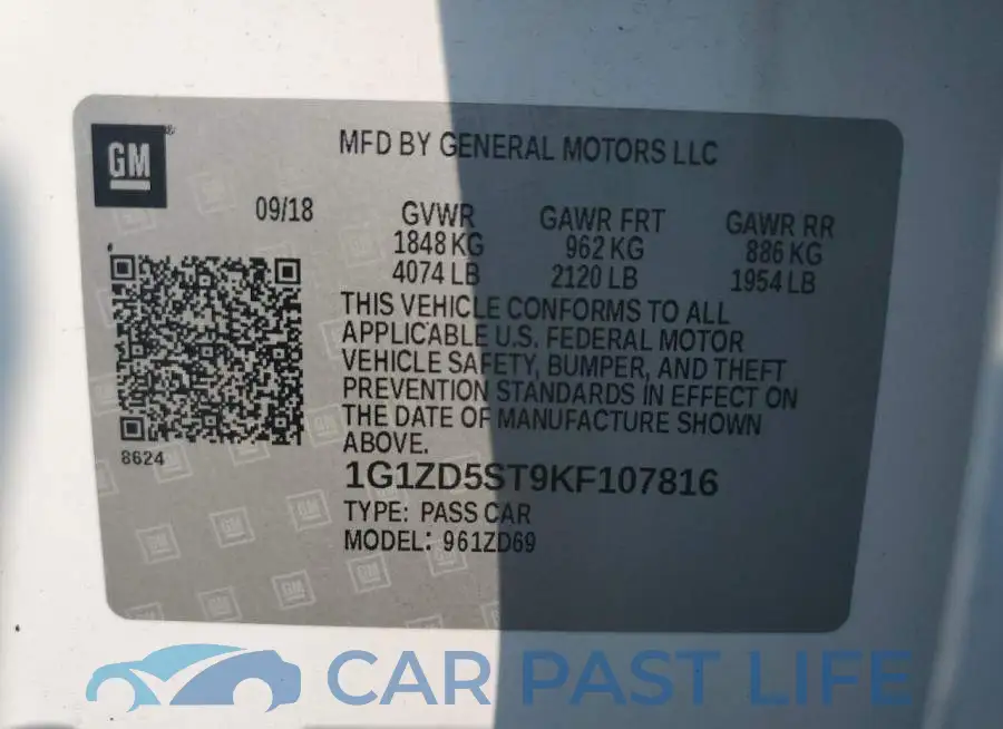 1G1ZD5ST9KF107816# 12