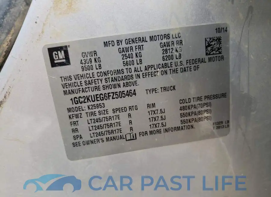 1GC2KUEG6FZ505464# 12