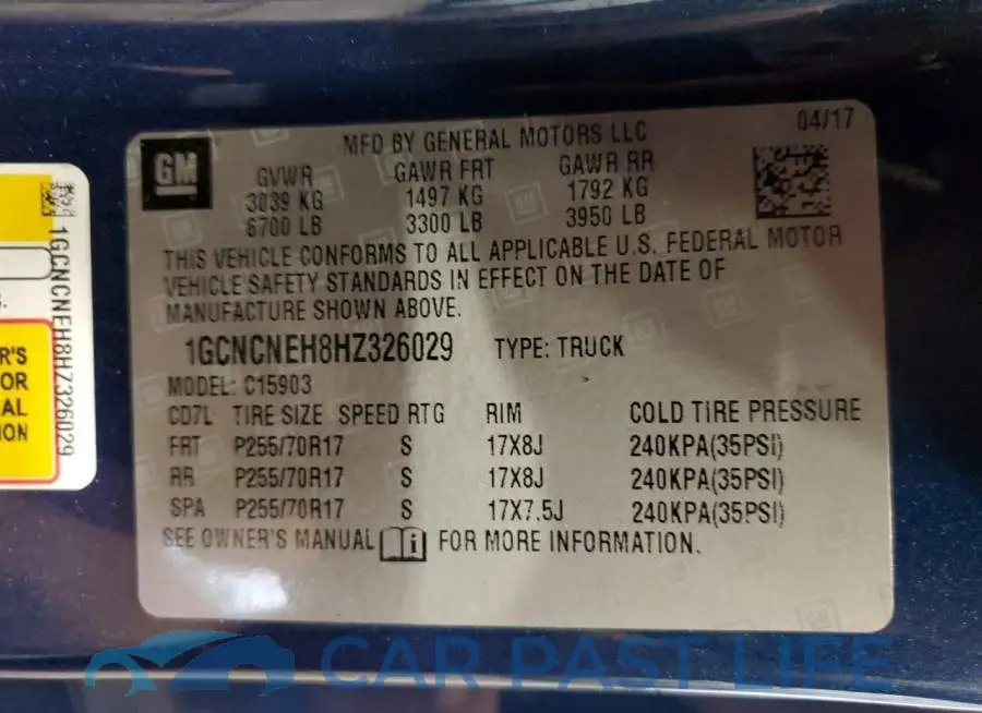 1GCNCNEH8HZ326029# 13