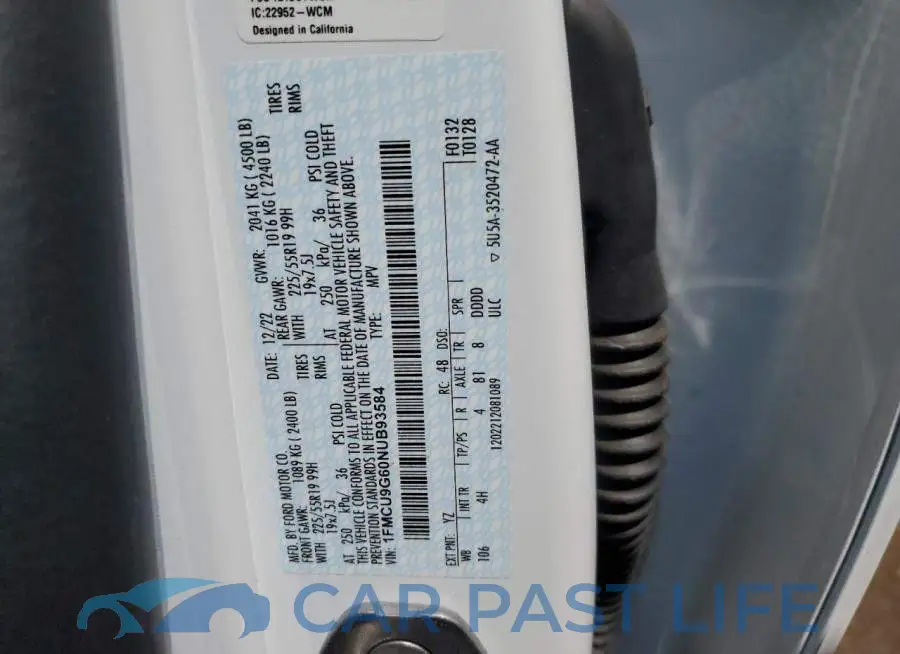 1FMCU9G60NUB93584# 13