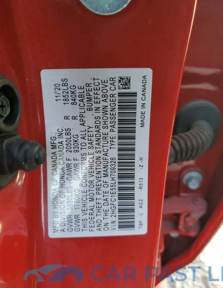 2HGFC1E55LH709326# 12