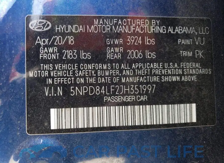 5NPD84LF2JH351997# 12