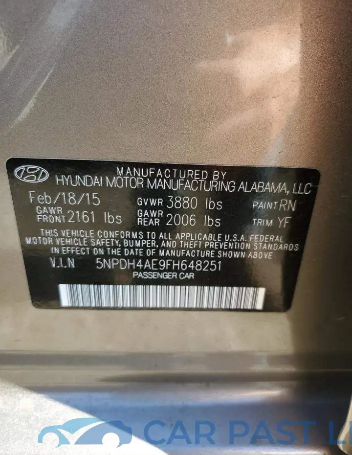 5NPDH4AE9FH648251# 12