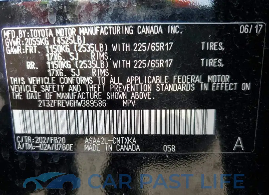 2T3ZFREV6HW389586# 12