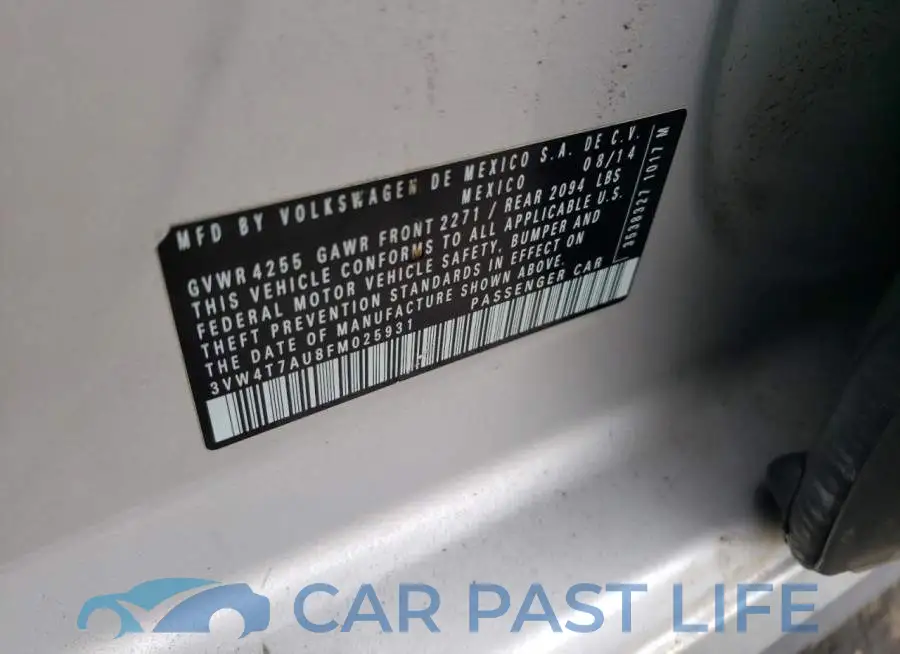 3VW4T7AU8FM025931# 12