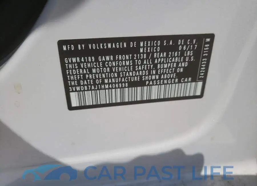 3VWDB7AJ1HM406998# 12
