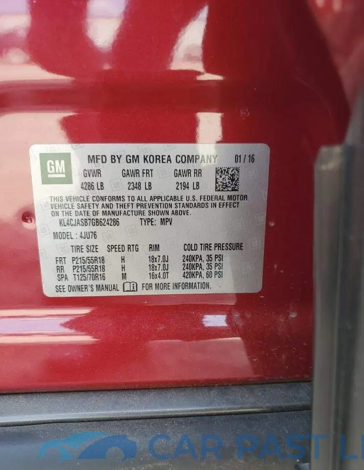 KL4CJASB7GB624286# 12