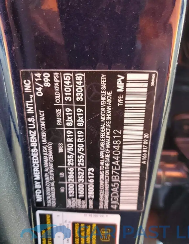 4JGDA5JB7EA404812# 12