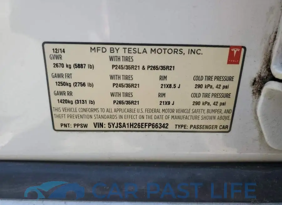 5YJSA1H26EFP66342# 12