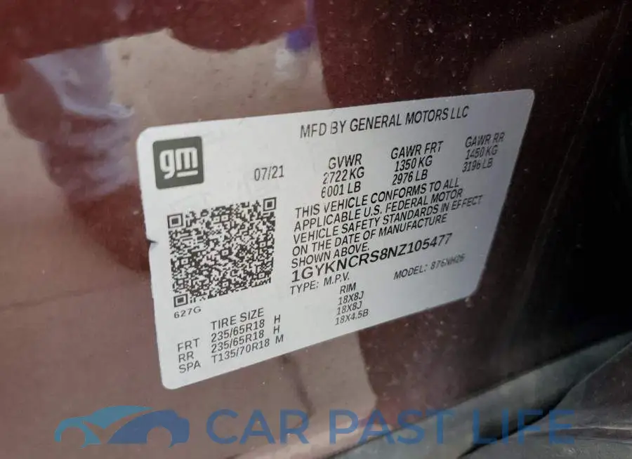 1GYKNCRS8NZ105477# 12