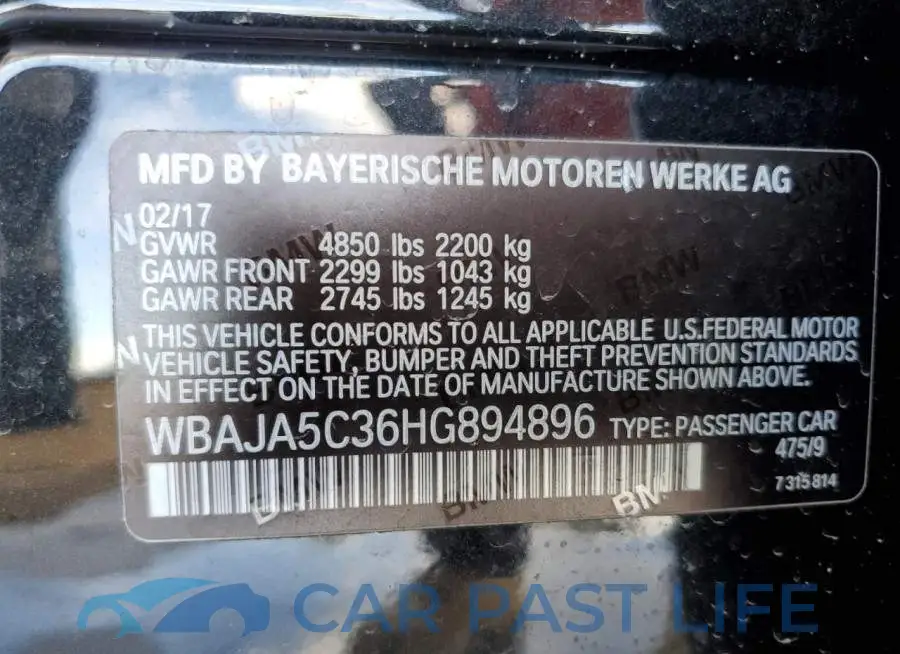 WBAJA5C36HG894896# 12