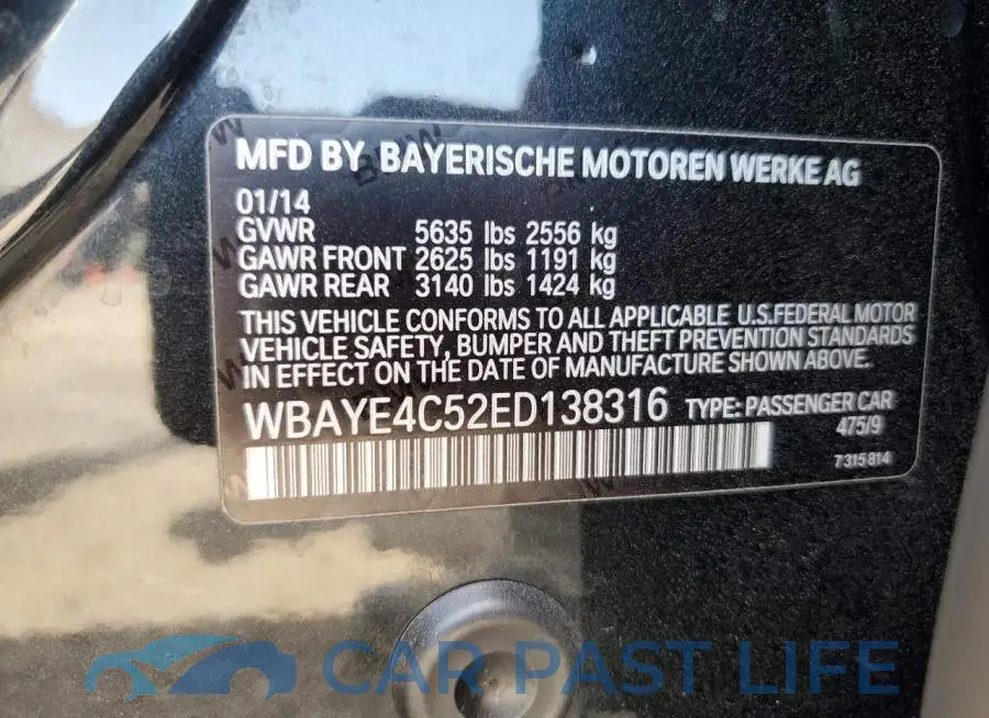 WBAYE4C52ED138316# 13