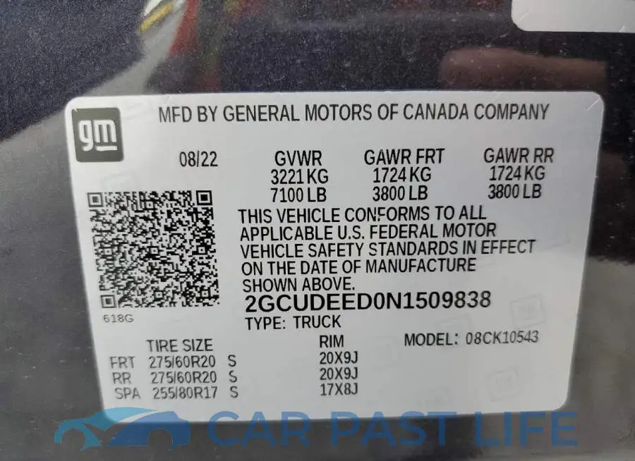 2GCUDEED0N1509838# 12