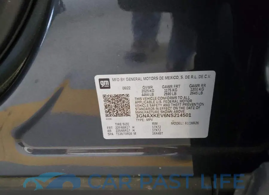 3GNAXKEV6NS214501# 13