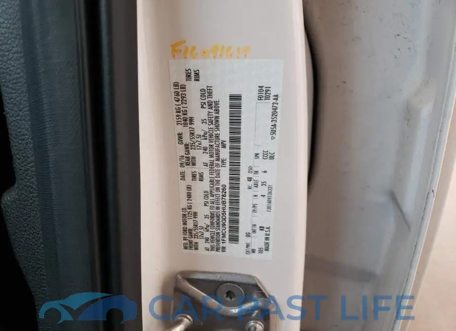 1FMCU9GD5HUB78260# 13