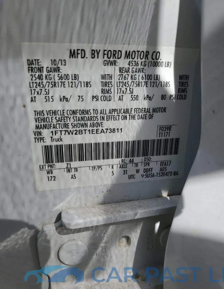 1FT7W2BT1EEA73811# 13