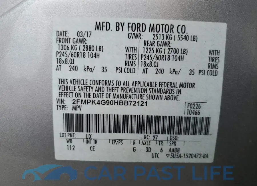 2FMPK4G90HBB72121# 12