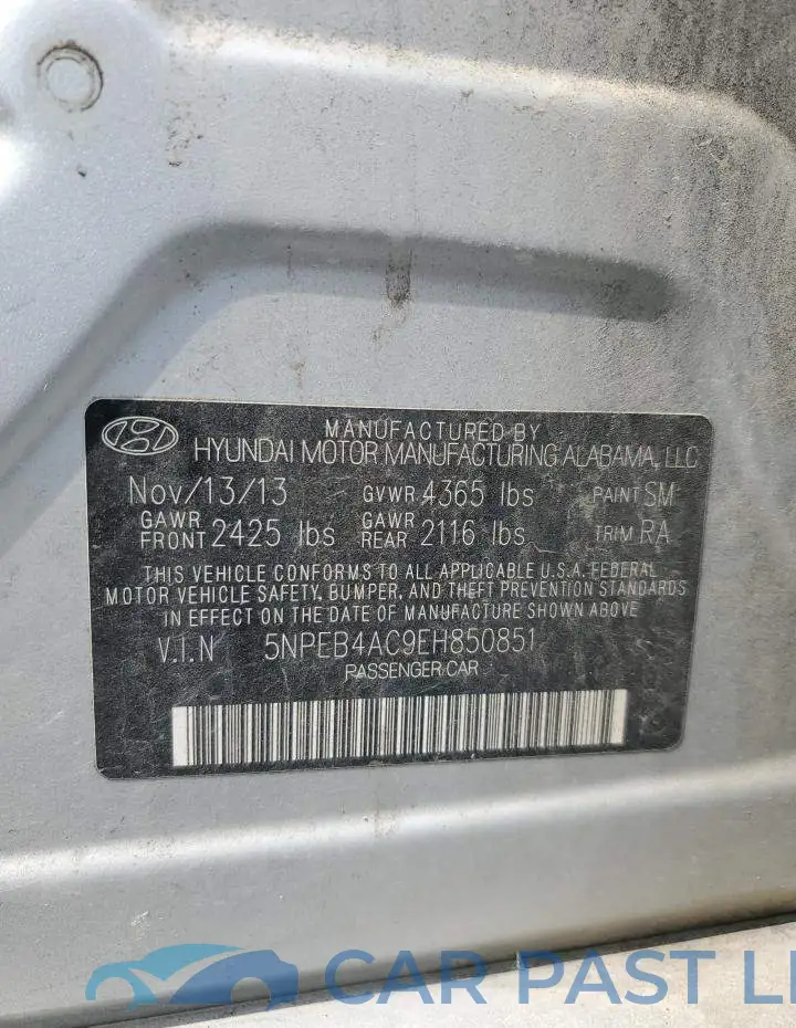 5NPEB4AC9EH850851# 12